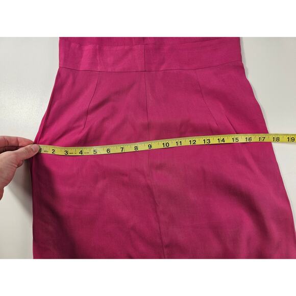 NWT banana republic 2P 2 PETITE fuchsia 100 % Lyocell halter satin dress formal - Picture 7 of 8